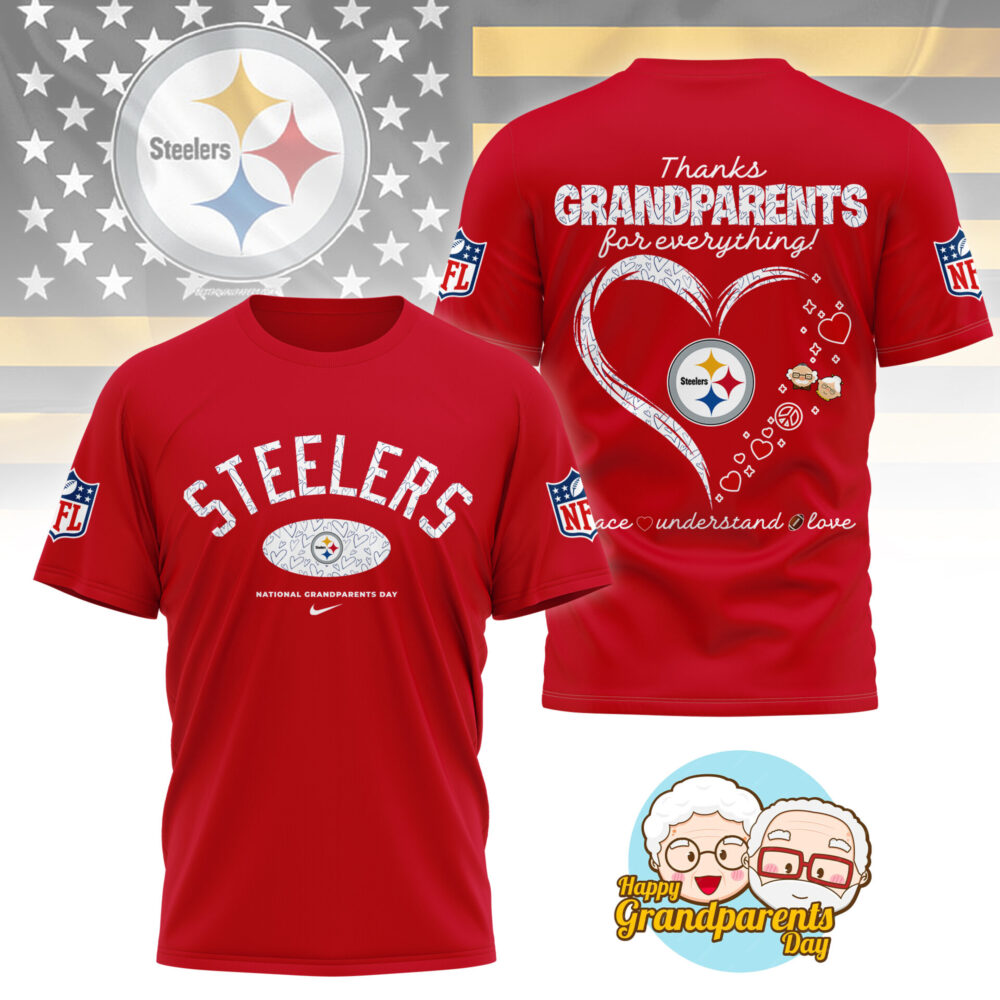 Pittsburgh Steelers | Premium National Grandparents Day 3D Shirt NY - Red