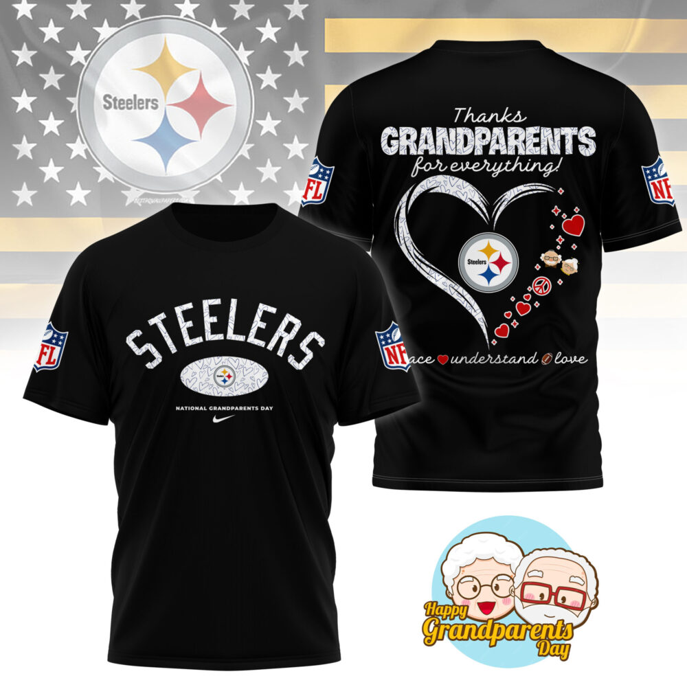 Pittsburgh Steelers | Premium National Grandparents Day 3D Shirt NY - Black
