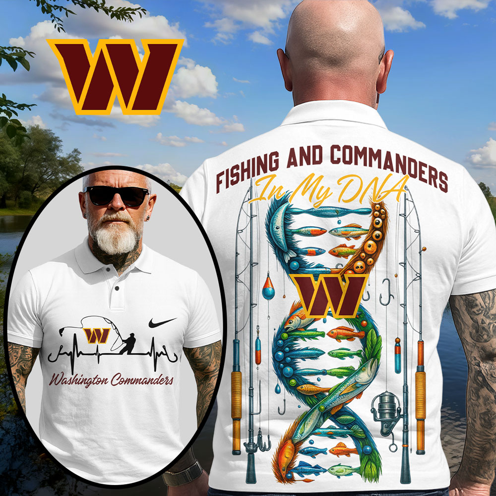 Washington Commanders | Premium NFL Fishing In My DNA Polo Shirt MM
