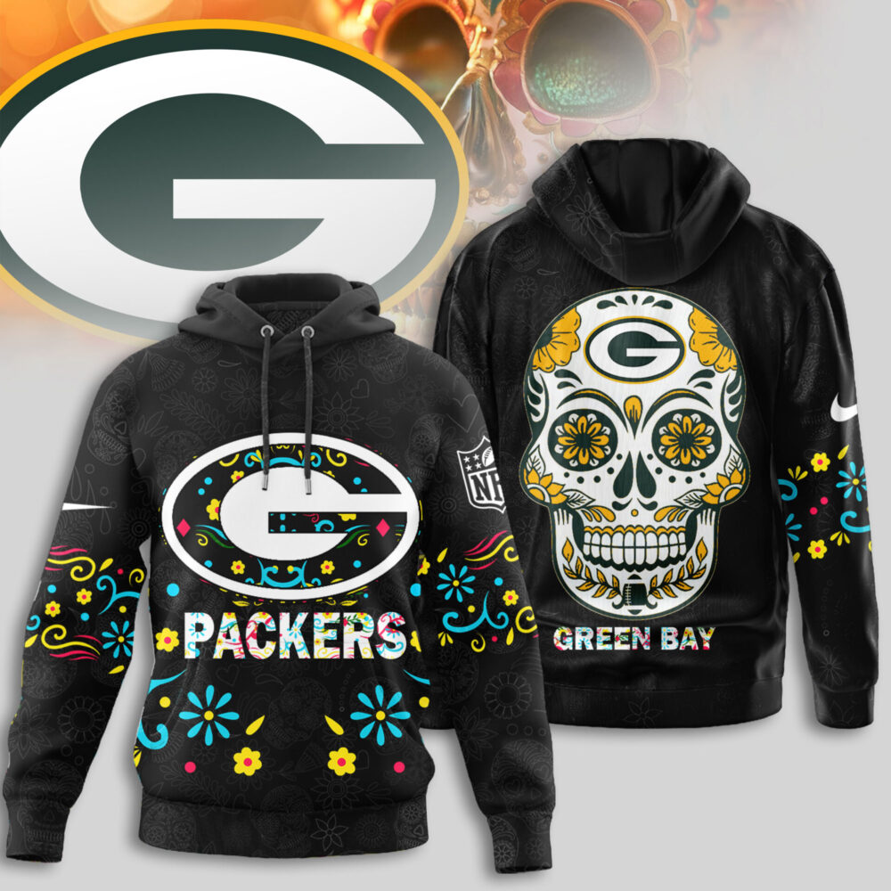 Green Bay Packers | Premium NFL Dia de los Muertos Limited Editions Hoodie