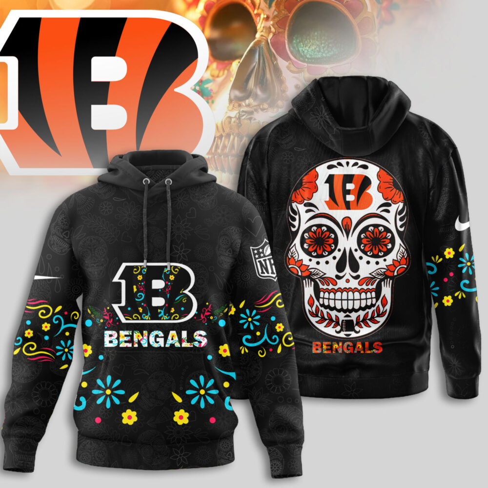 Cincinnati Bengals | Premium NFL Dia de los Muertos Limited Editions Hoodie