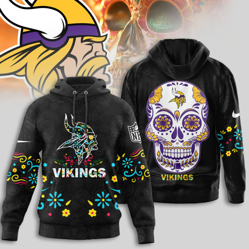 Minnesota Vikings | Premium NFL Dia de los Muertos Limited Editions Hoodie