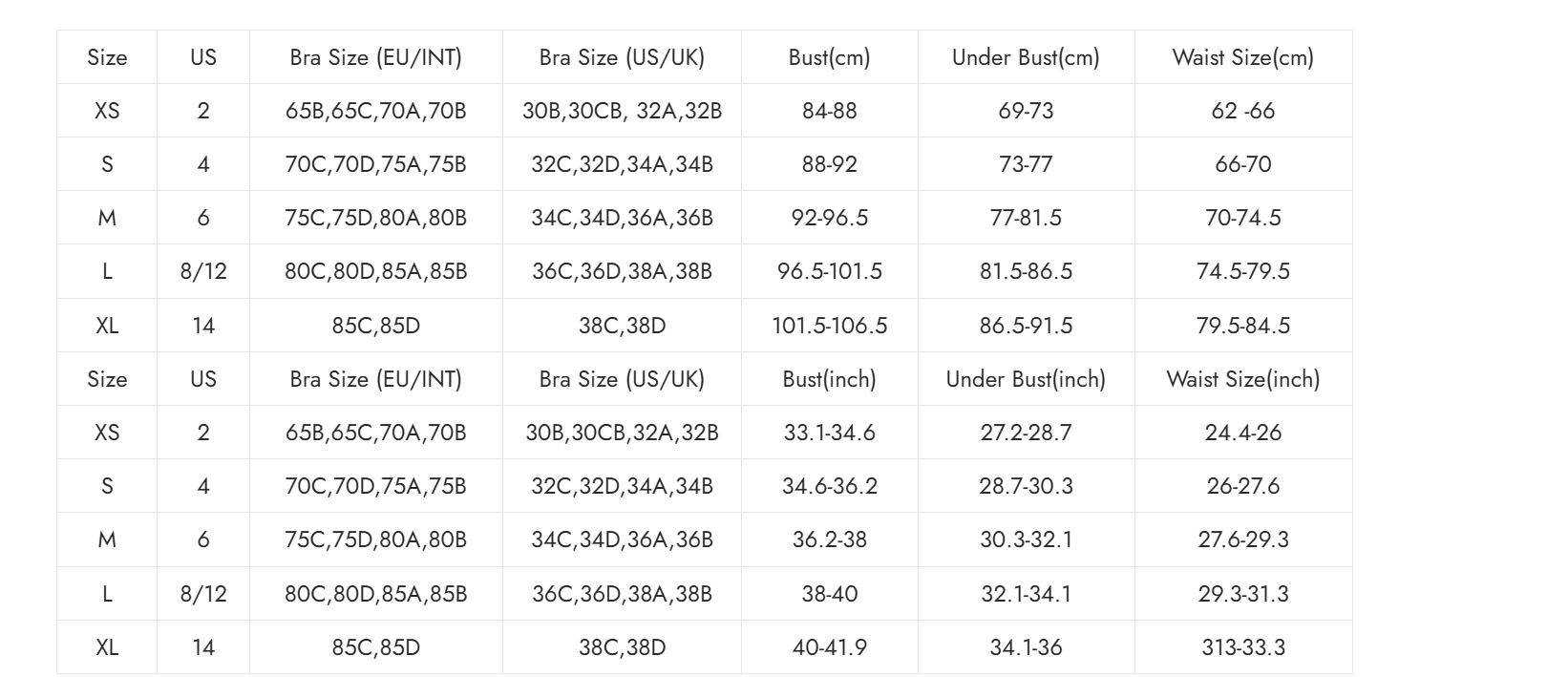 Size Chart