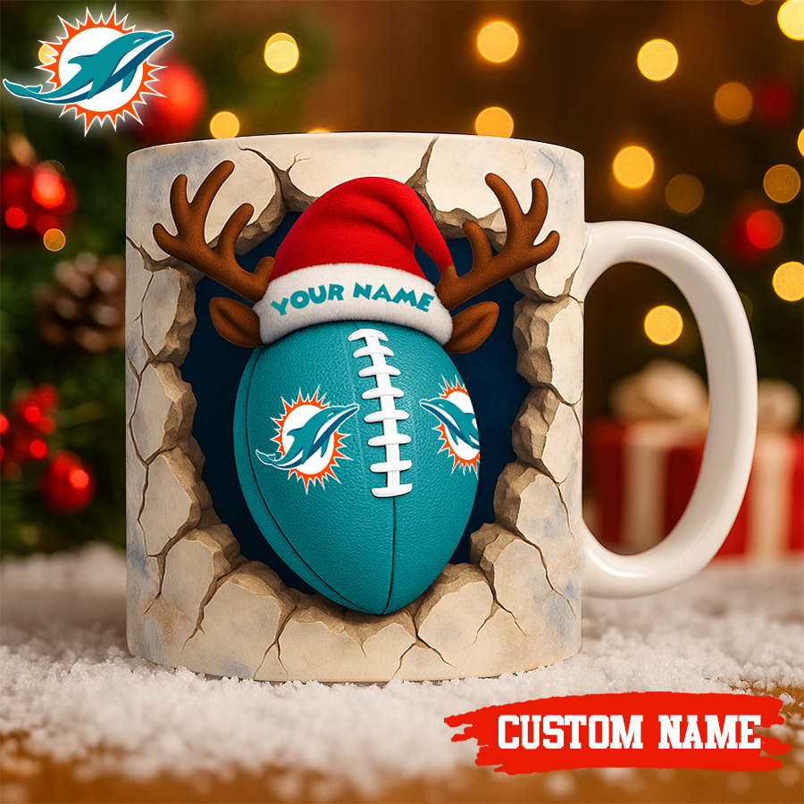 Miami Dolphins | Premium NFL Christmas Football Ceramic Mug HI