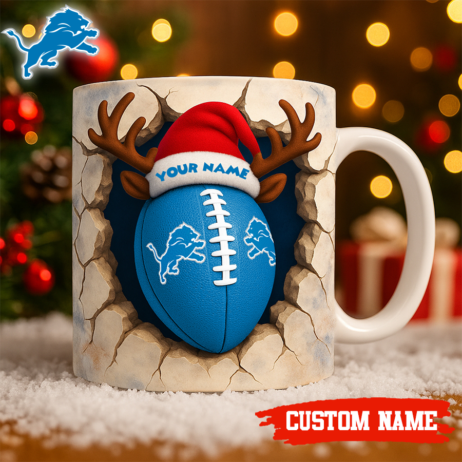 Detroit Lions | Premium NFL Christmas Football Ceramic Mug HI