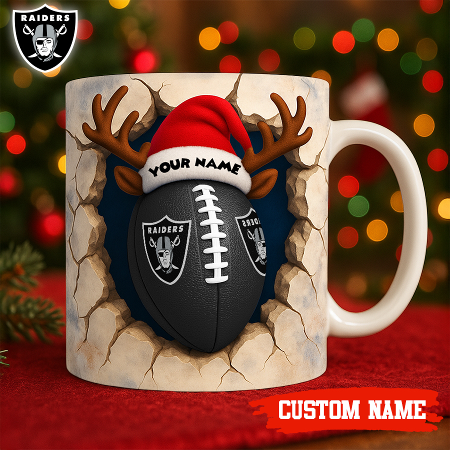 Las Vegas Raiders | Premium NFL Christmas Football Ceramic Mug HI