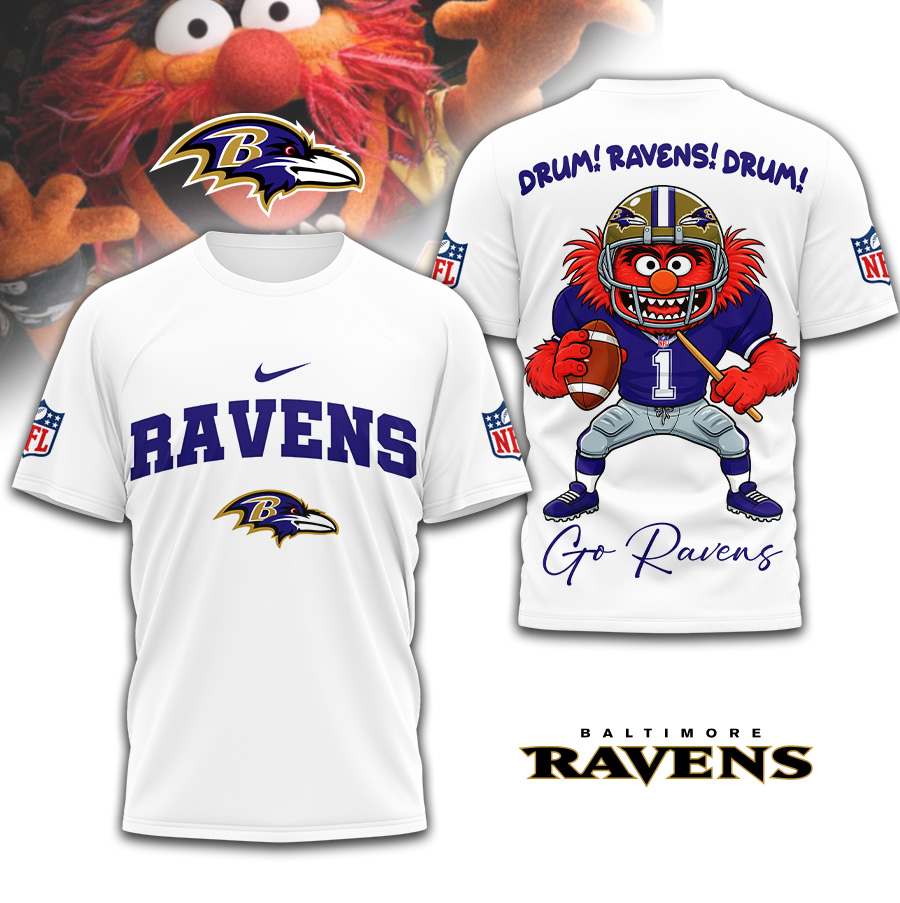 Baltimore Ravens | Premium NFL Animal The Drummer 3D Shirt TD