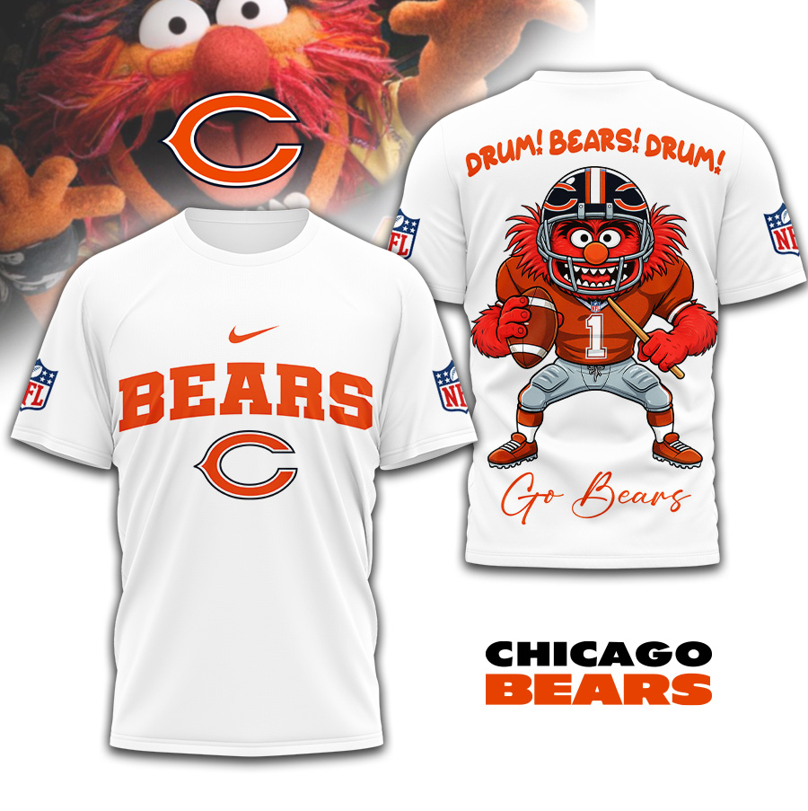 Chicago Bears | Premium NFL Animal The Drummer 3D Shirt TD