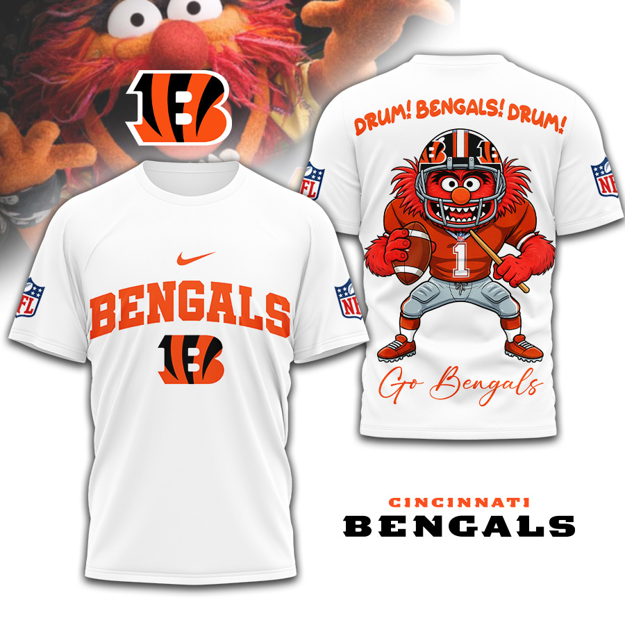 Cincinnati Bengals | Premium NFL Animal The Drummer 3D Shirt TD