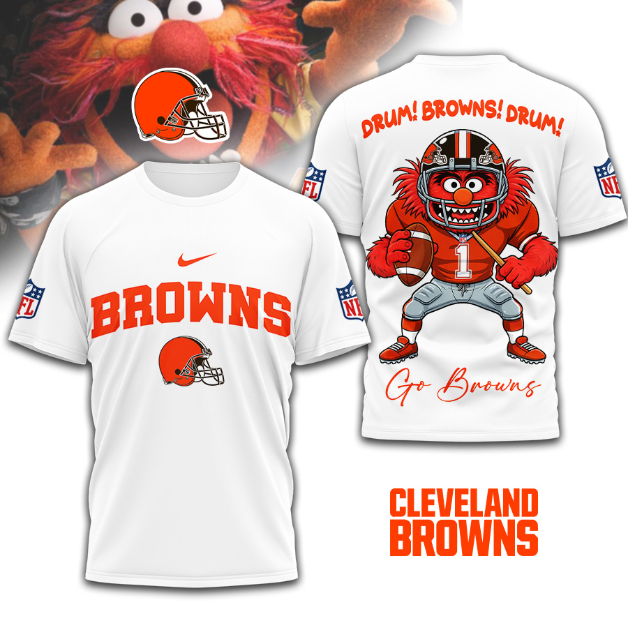 Cleveland Browns | Premium NFL Animal The Drummer 3D Shirt TD