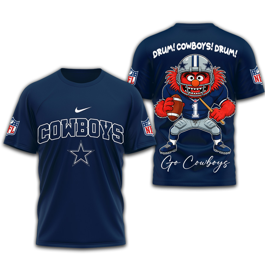 Dallas Cowboys | Premium NFL Animal The Drummer 3D Shirt TD