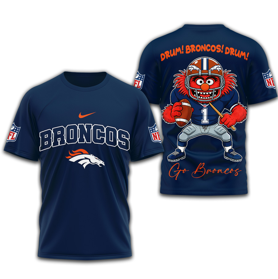 Denver Broncos | Premium NFL Animal The Drummer 3D Shirt TD