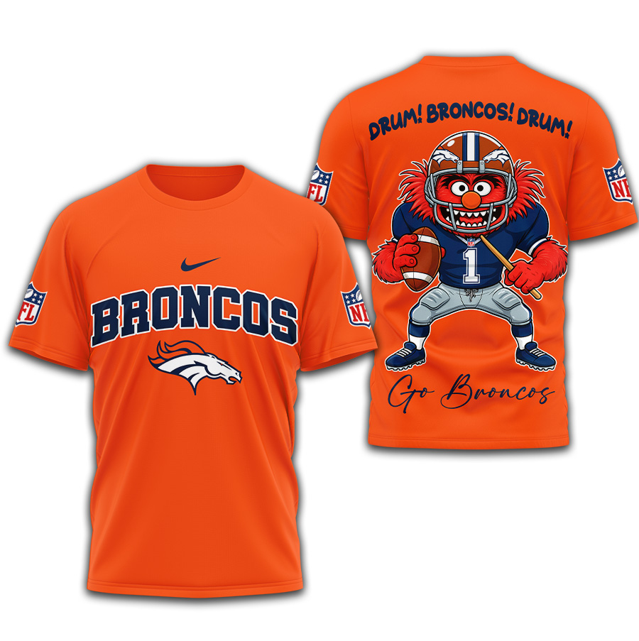 Denver Broncos | Premium NFL Animal The Drummer 3D Shirt TD