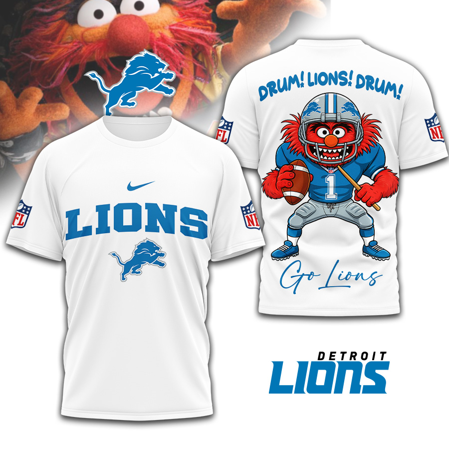 Detroit Lions | Premium NFL Animal The Drummer 3D Shirt TD