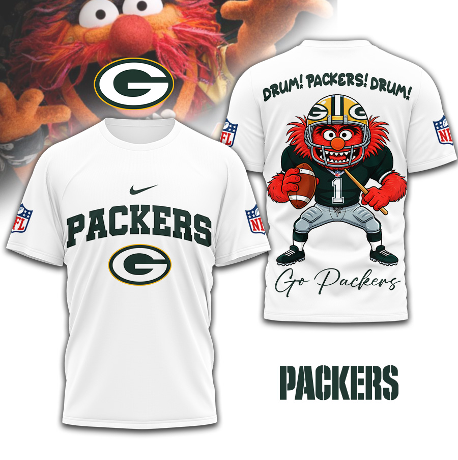Green Bay Packers | Premium NFL Animal The Drummer 3D Shirt TD