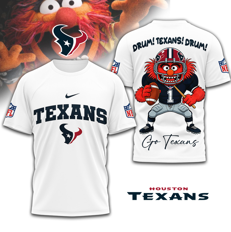 Houston Texans | Premium NFL Animal The Drummer 3D Shirt TD