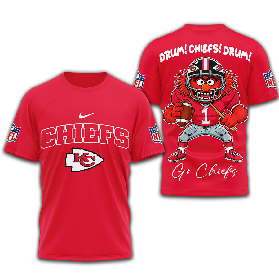 Kansas City Chiefs | Premium NFL Animal The Drummer 3D Shirt TD