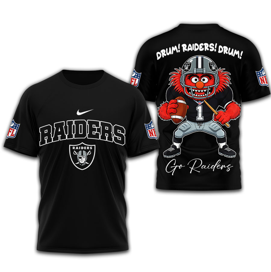 Las Vegas Raiders | Premium NFL Animal The Drummer 3D Shirt TD