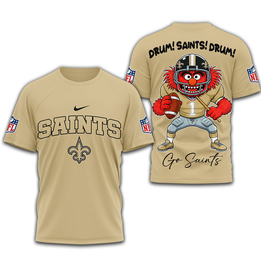 New Orleans Saints | Premium NFL Animal The Drummer 3D Shirt TD