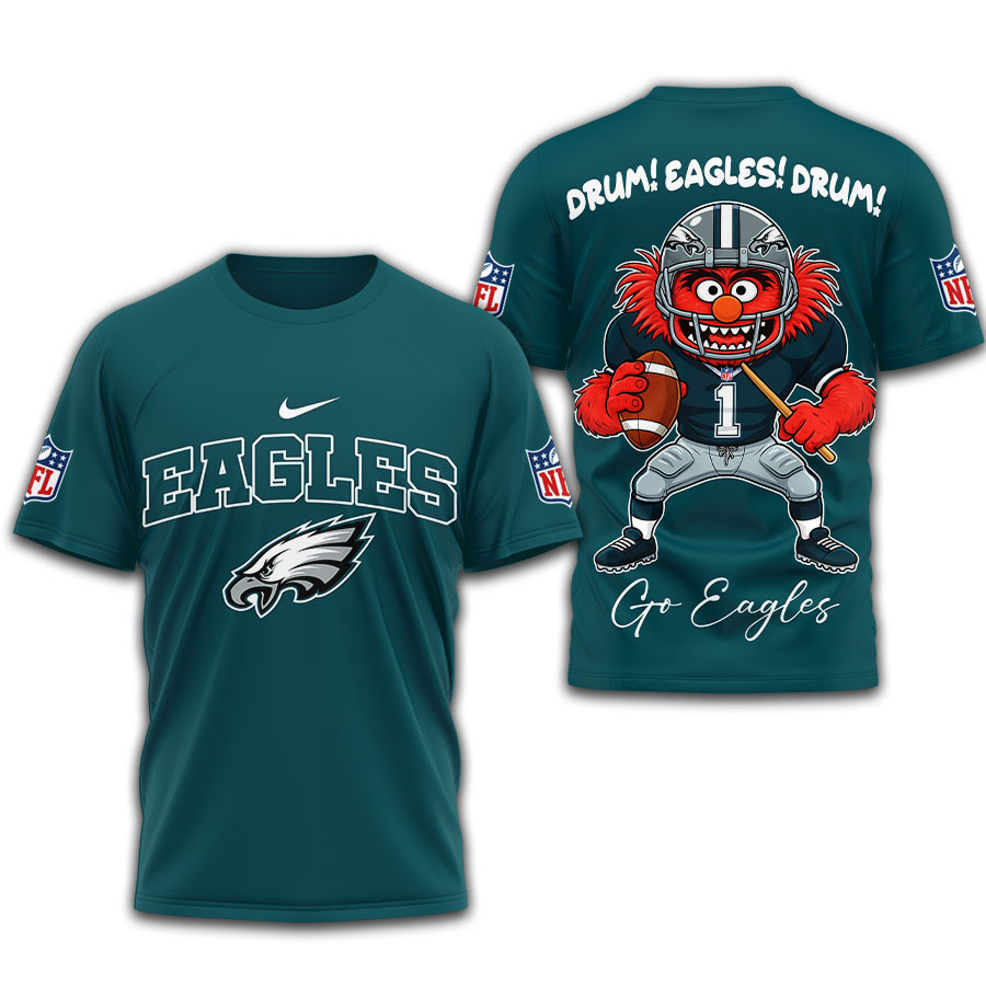 Philadelphia Eagles | Premium NFL Animal The Drummer 3D Shirt TD