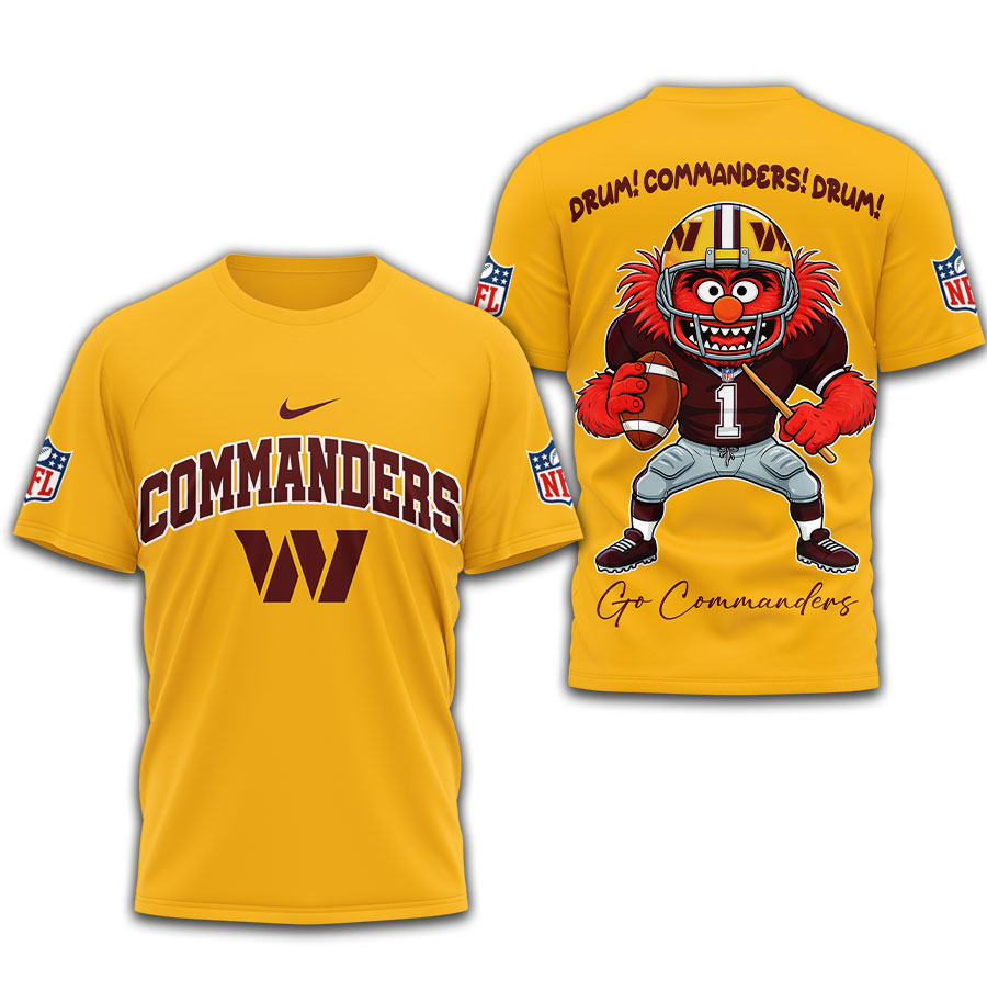 Washington Commanders | Premium NFL Animal The Drummer 3D Shirt TD