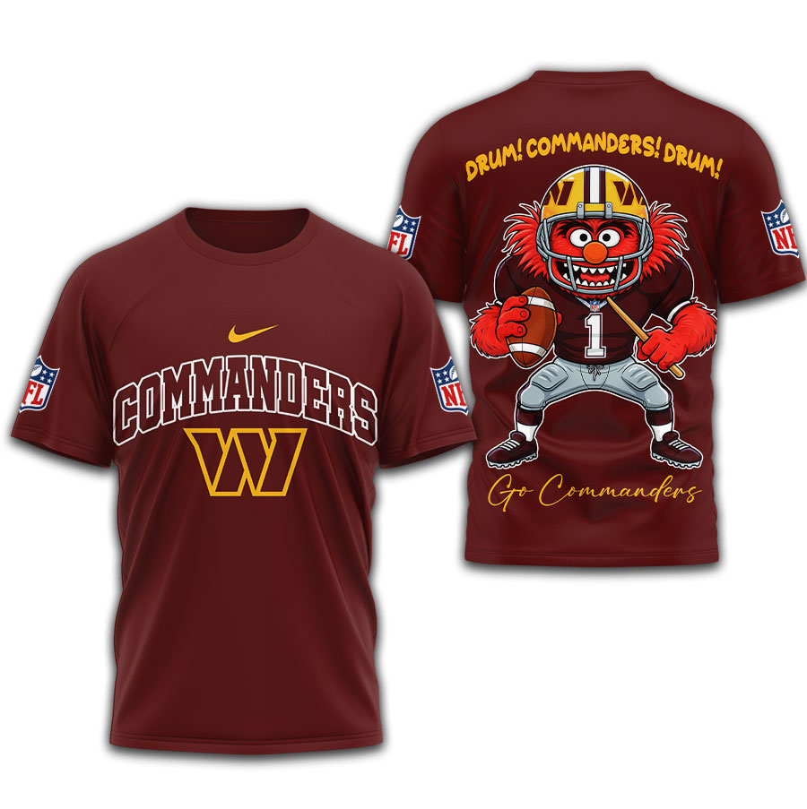 Washington Commanders | Premium NFL Animal The Drummer 3D Shirt TD