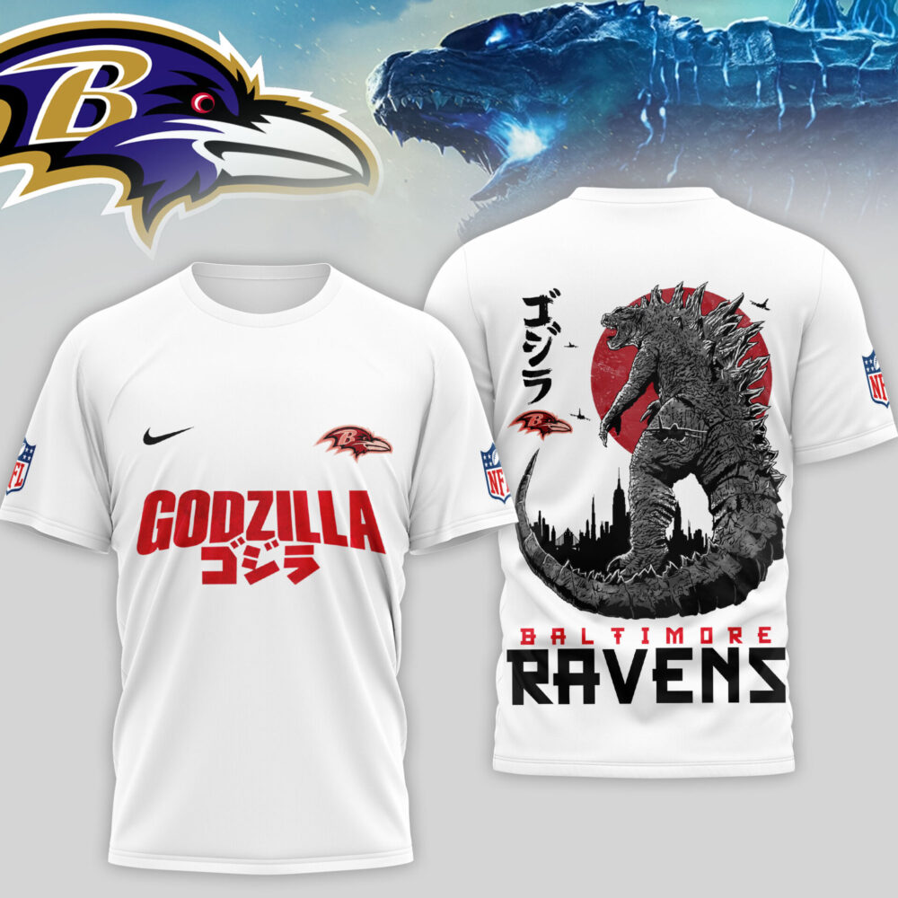 Baltimore Ravens | Premium NFL Godzilla 3D Shirt TD