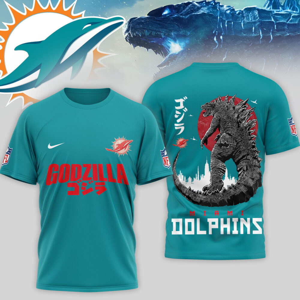 Miami Dolphins | Premium NFL Godzilla 3D Shirt TD