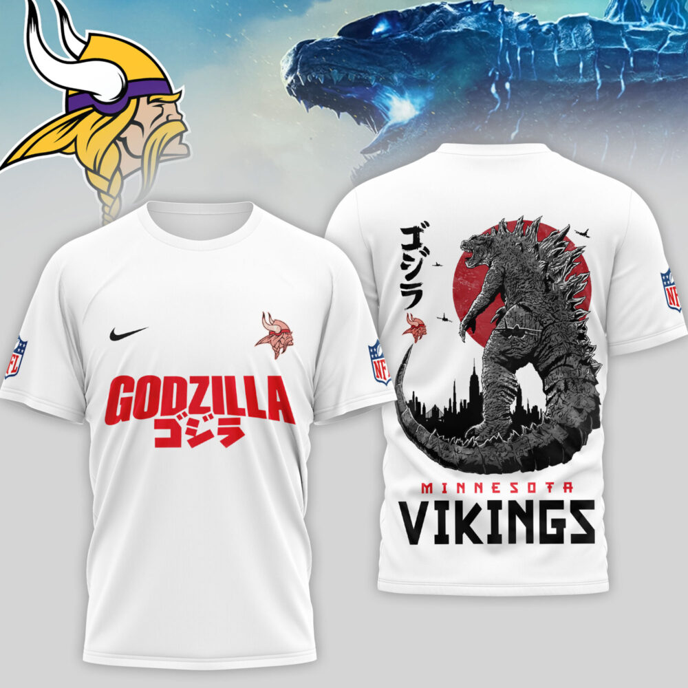 Minnesota Vikings | Premium NFL Godzilla 3D Shirt TD