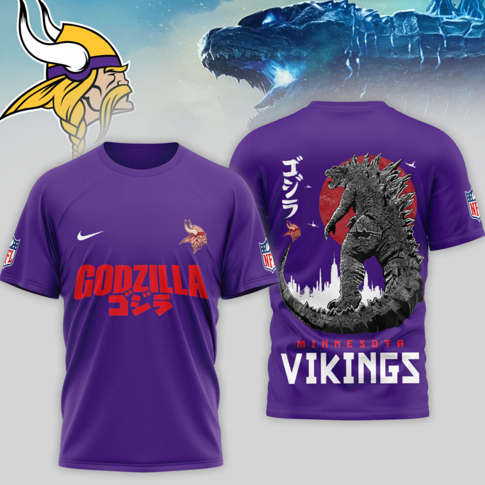 Minnesota Vikings | Premium NFL Godzilla 3D Shirt TD