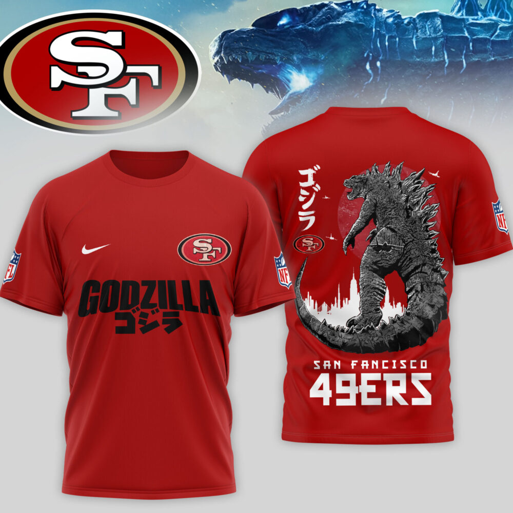 San Francisco 49ers | Premium NFL Godzilla 3D Shirt TD