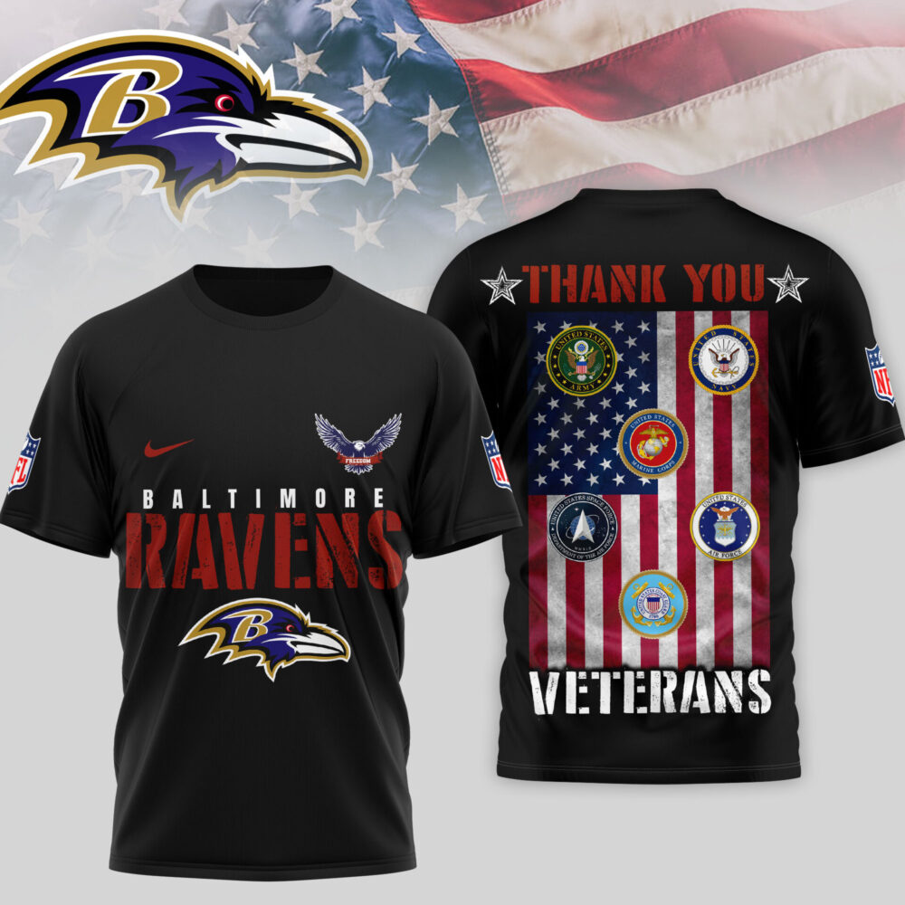 Baltimore Ravens | Premium NFL Thank You Veterans 3D Shirt TD