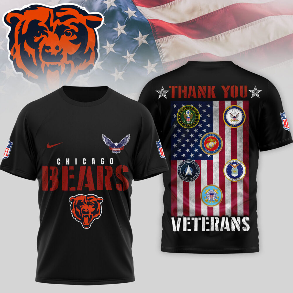 Chicago Bears | Premium NFL Thank You Veterans 3D Shirt TD