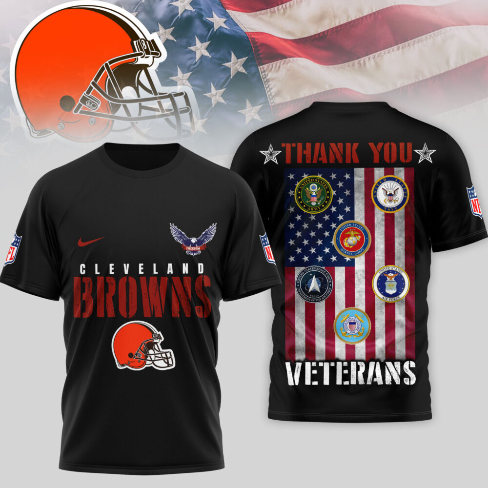 Cleveland Browns | Premium NFL Thank You Veterans 3D Shirt TD