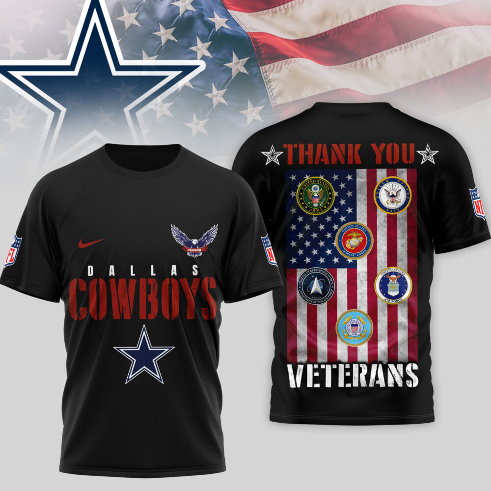 Dallas Cowboys | Premium NFL Thank You Veterans 3D Shirt TD