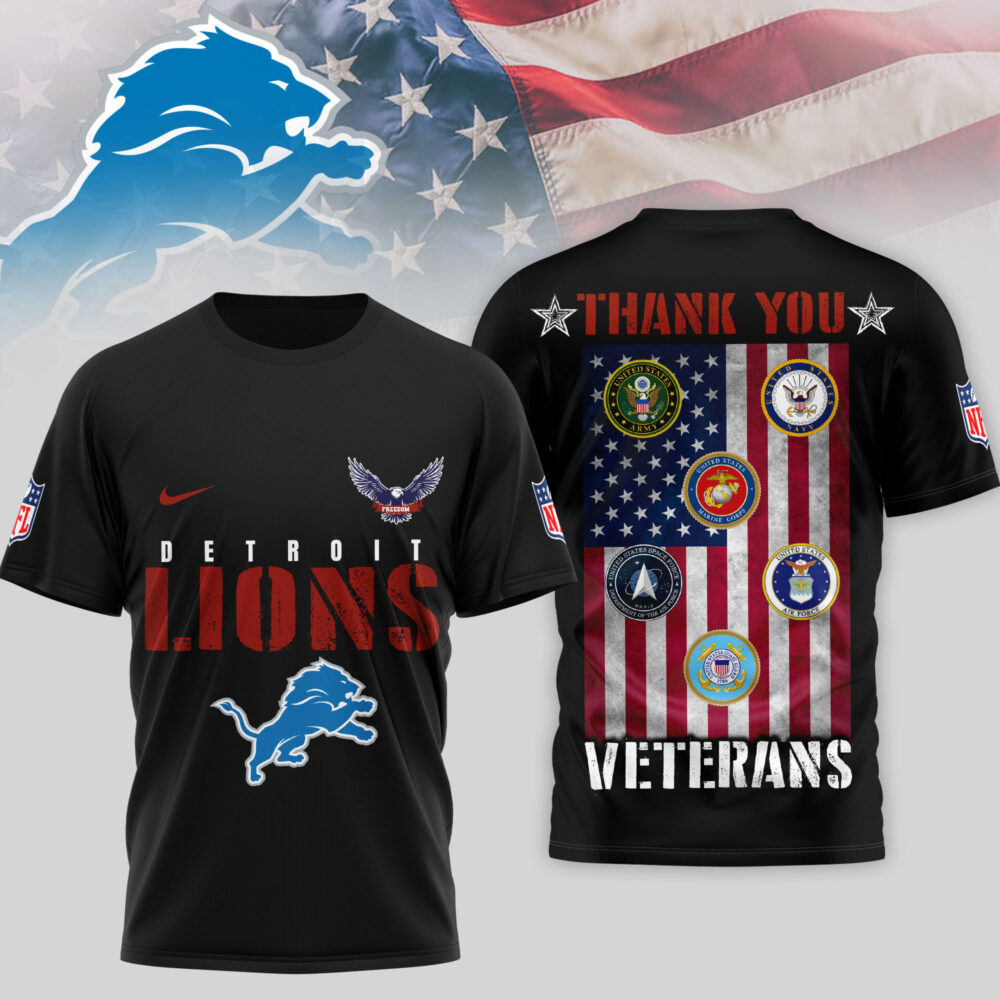 Detroit Lions | Premium NFL Thank You Veterans 3D Shirt TD