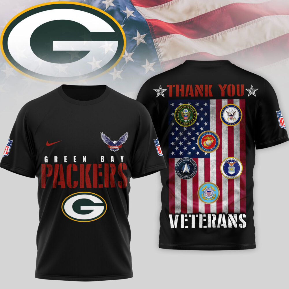 Green Bay Packers | Premium NFL Thank You Veterans 3D Shirt TD