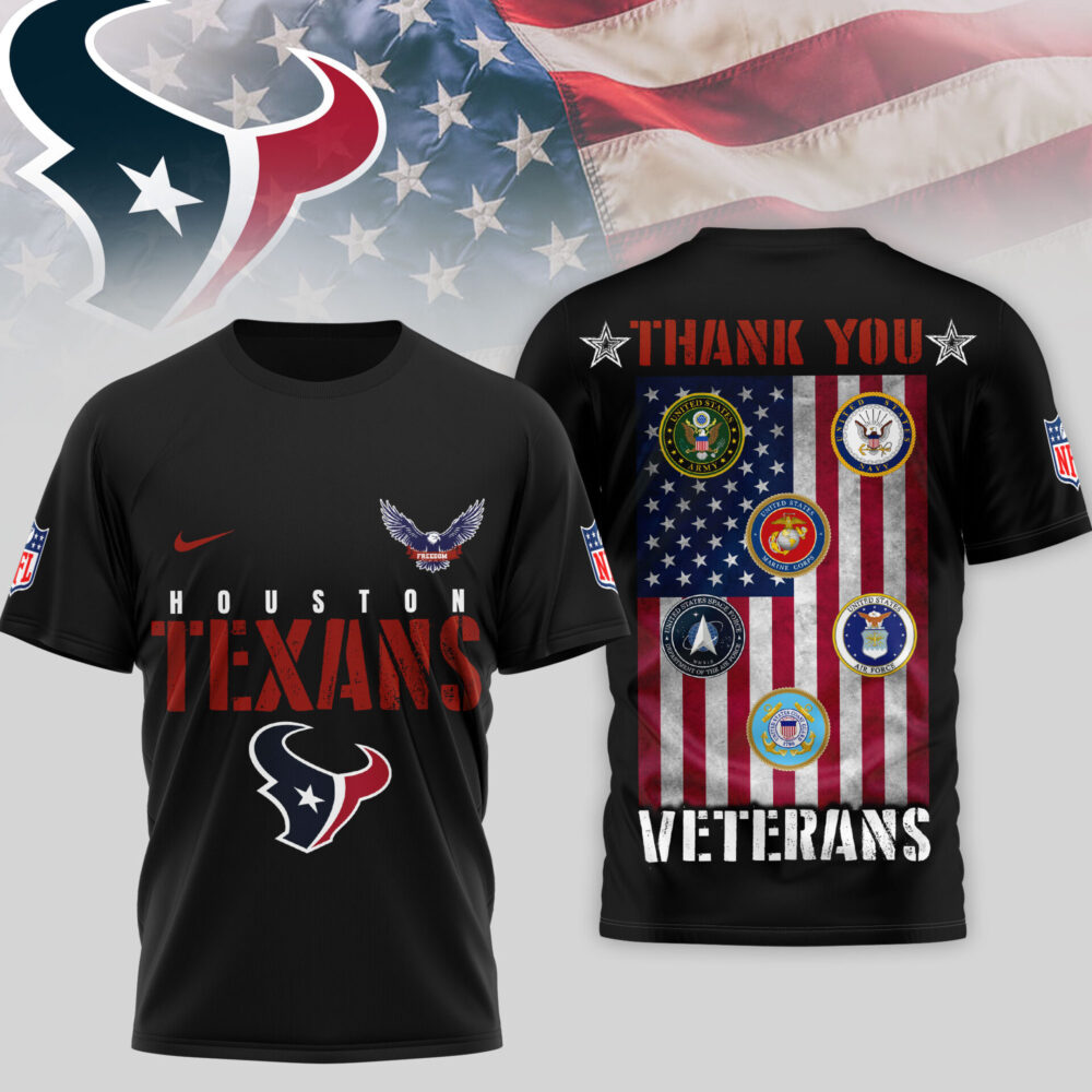 Houston Texans | Premium NFL Thank You Veterans 3D Shirt TD