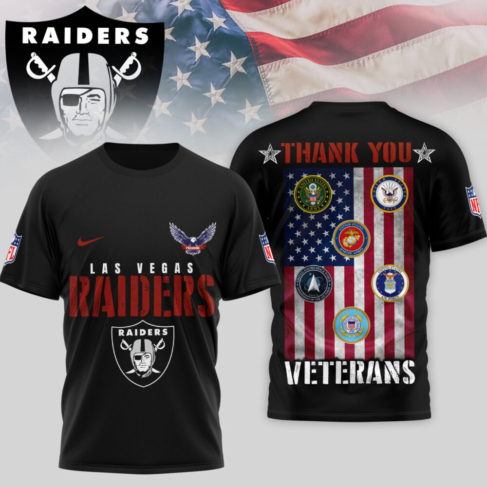 Las Vegas Raiders | Premium NFL Thank You Veterans 3D Shirt TD
