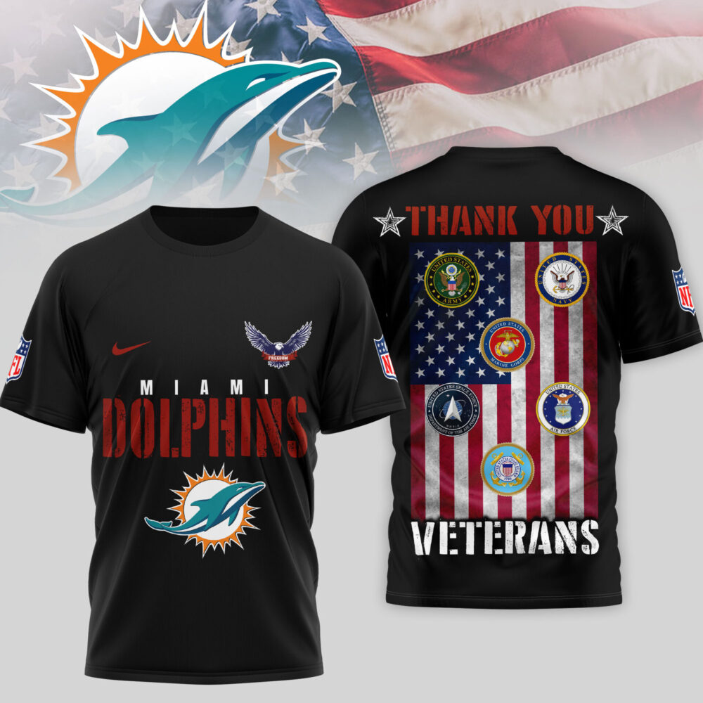 Miami Dolphins | Premium NFL Thank You Veterans 3D Shirt TD