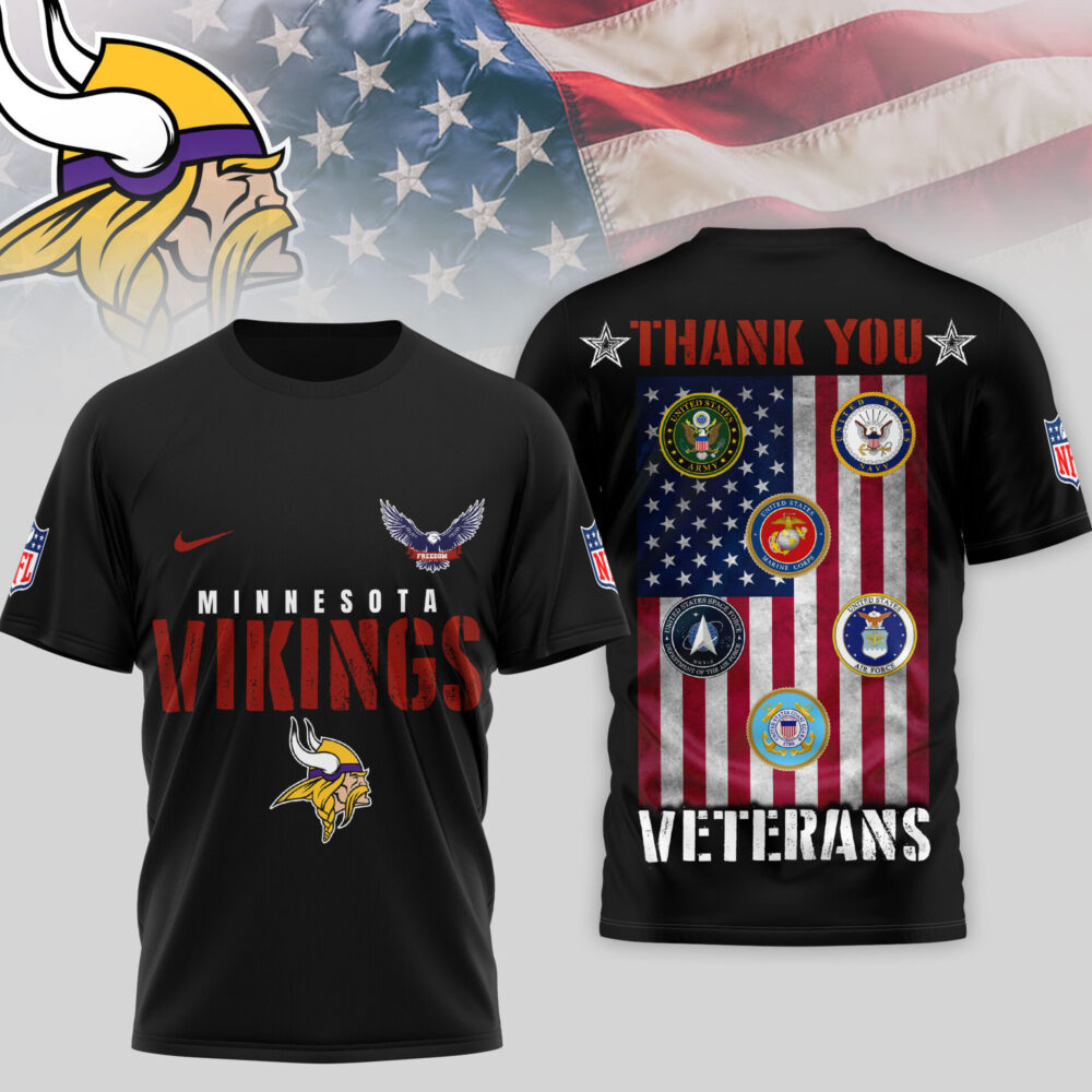 Minnesota Vikings | Premium NFL Thank You Veterans 3D Shirt TD