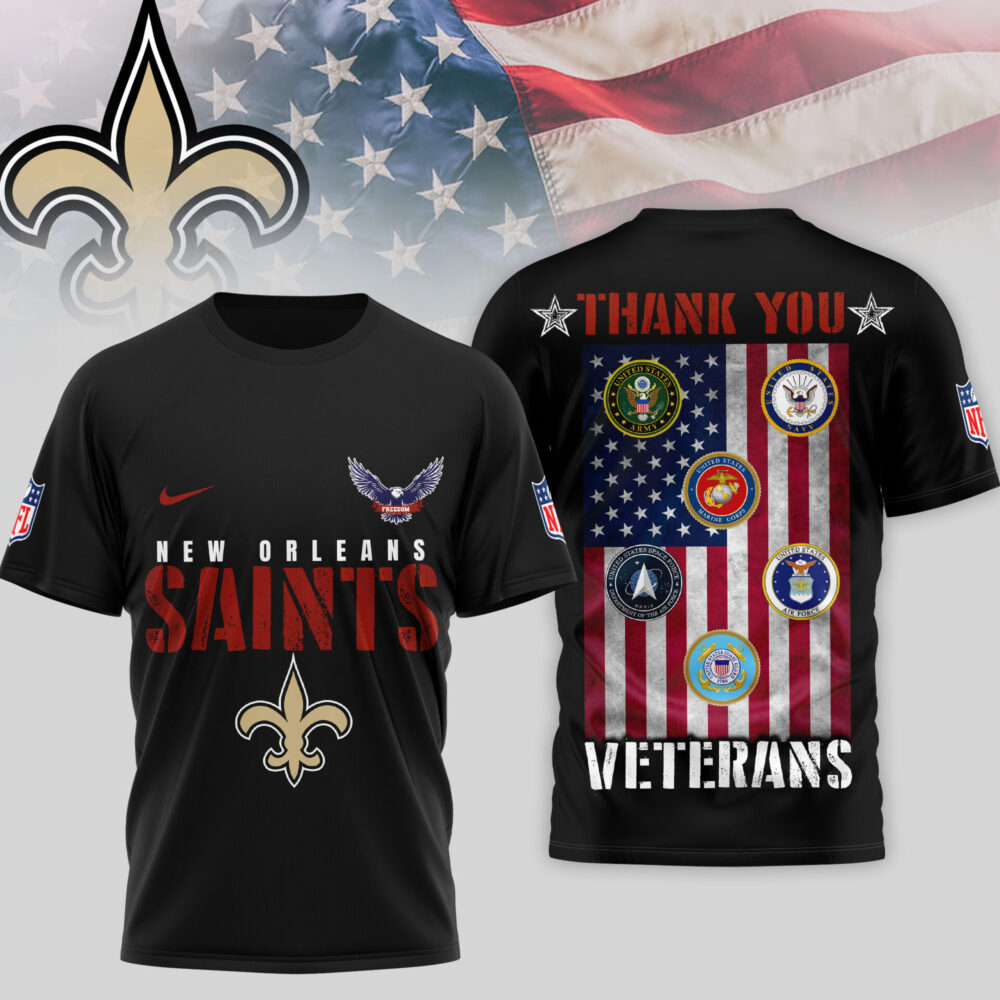New Orleans Saints | Premium NFL Thank You Veterans 3D Shirt TD