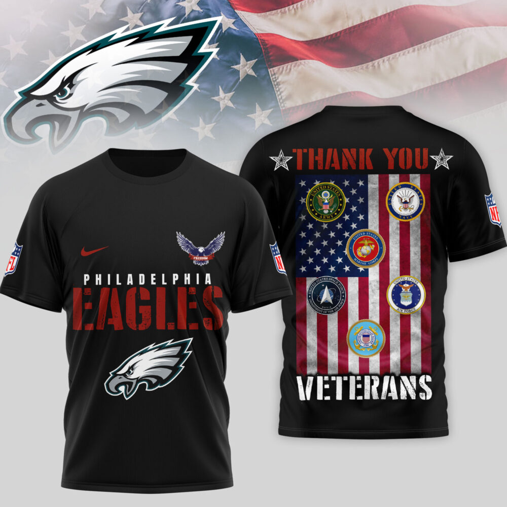 Philadelphia Eagles | Premium NFL Thank You Veterans 3D Shirt TD