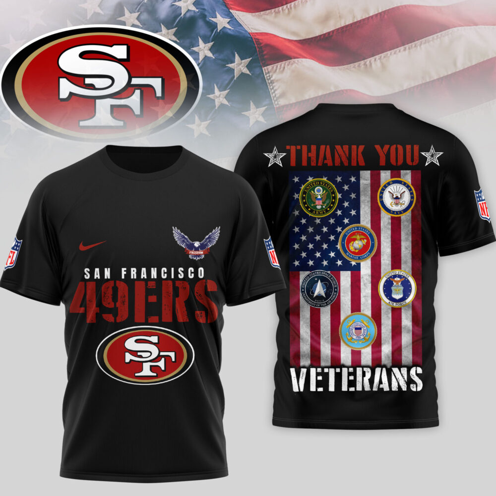 San Francisco 49ers | Premium NFL Thank You Veterans 3D Shirt TD