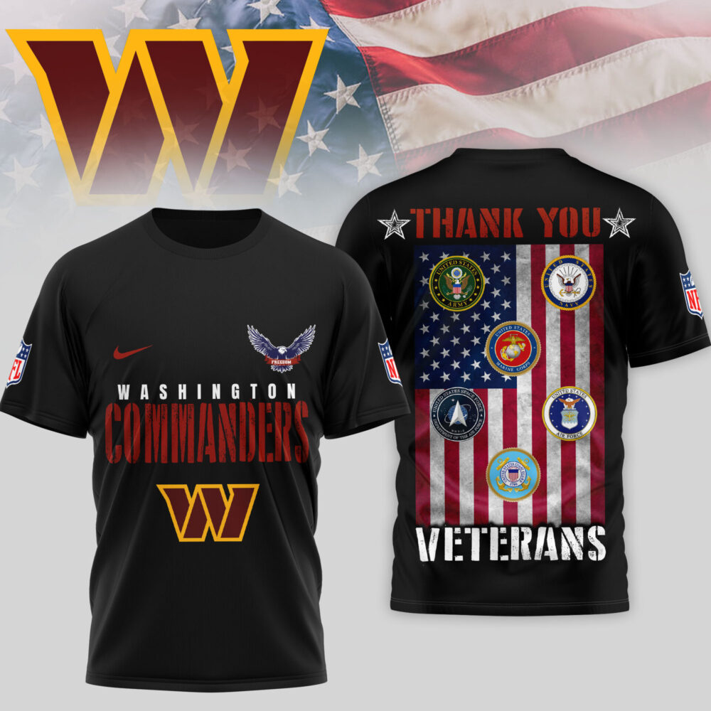 Washington Commanders | Premium NFL Thank You Veterans 3D Shirt TD