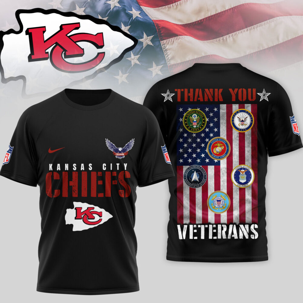 Kansas City Chiefs | Premium NFL Thank You Veterans 3D Shirt TD
