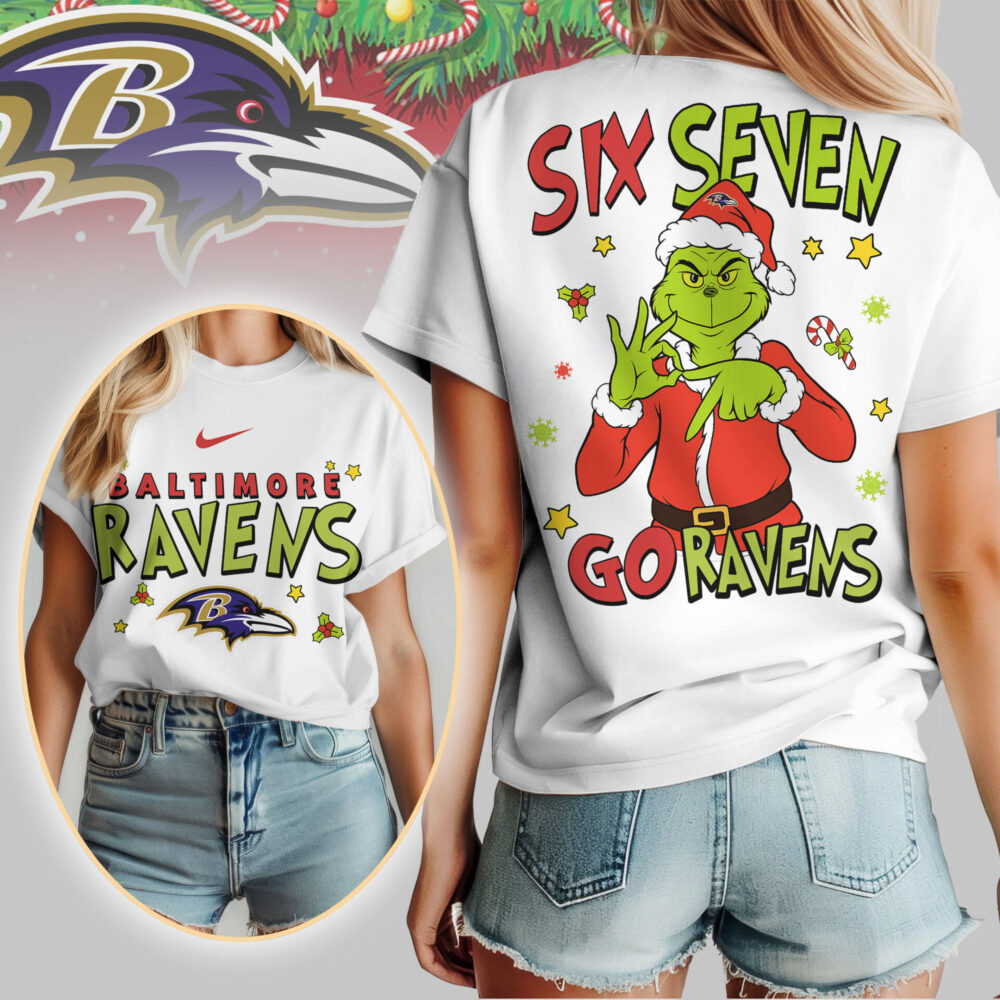 Baltimore Ravens | Premium NFL Grinch Six Seven Women Shirt TD