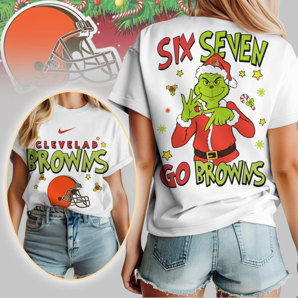 Cleveland Browns | Premium NFL Grinch Six Seven Women Shirt TD
