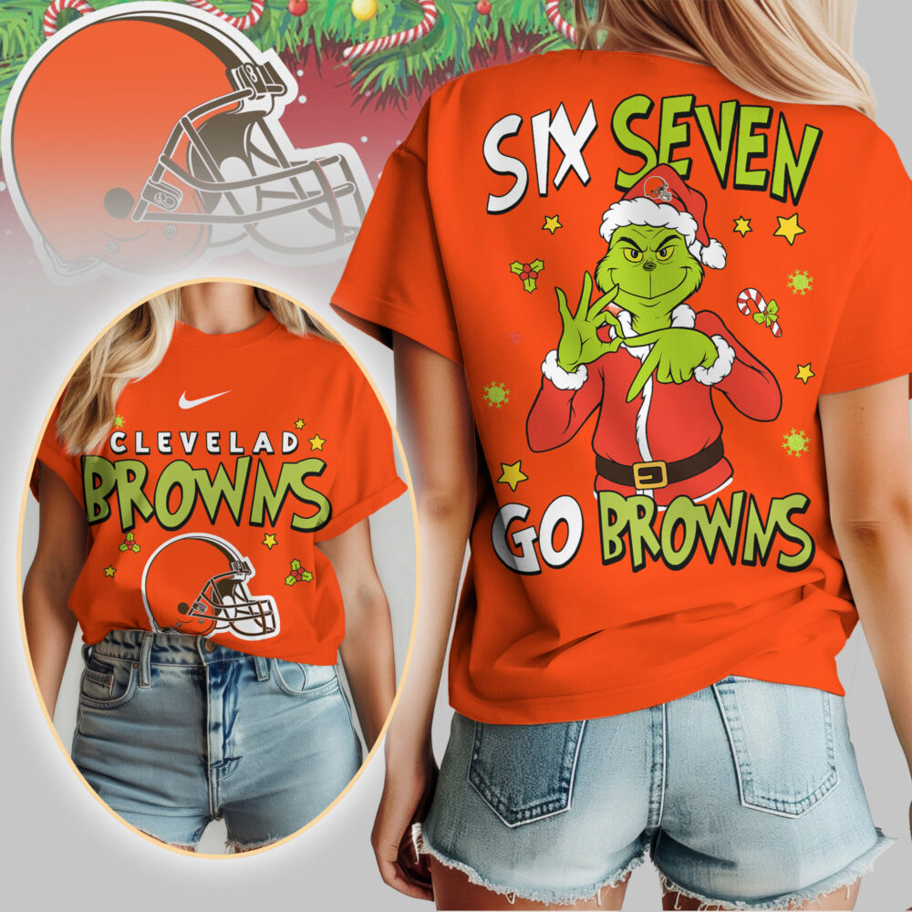 Cleveland Browns | Premium NFL Grinch Six Seven Women Shirt TD