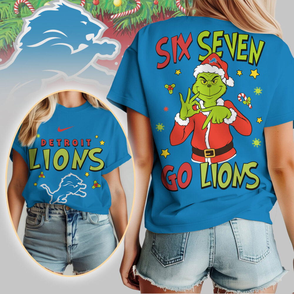 Detroit Lions | Premium NFL Grinch Six Seven Women Shirt TD